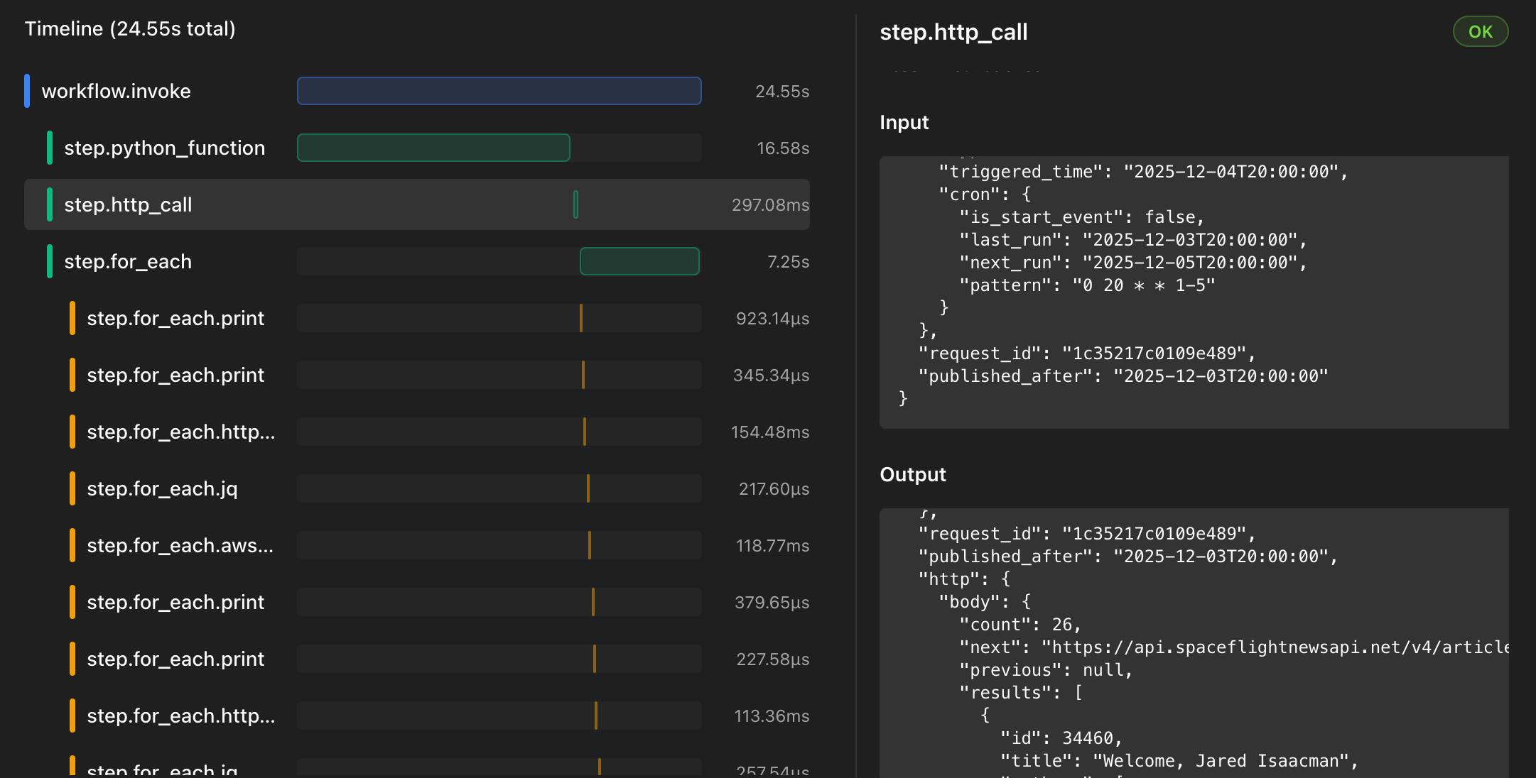 State flowing through workflow steps